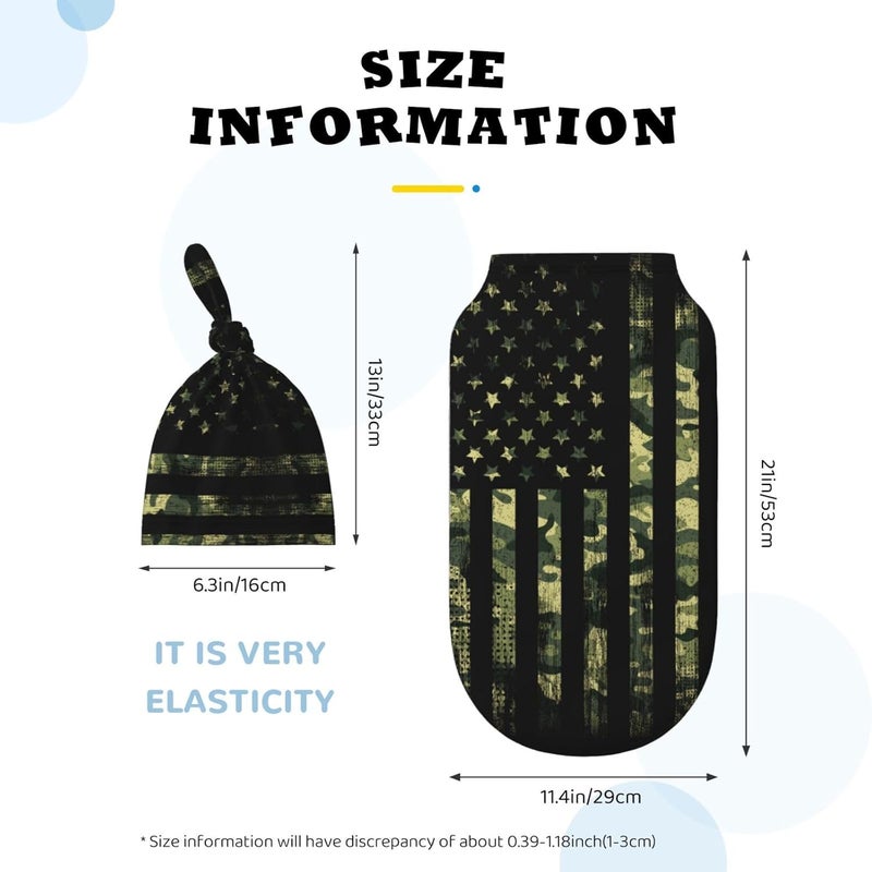 Figtihw Camo Flag Swaddle Blankets Newborn Receiving Blanket Baby Swaddle Wrap Soft Sleeping Sack for Baby Girls Boys - Image 4